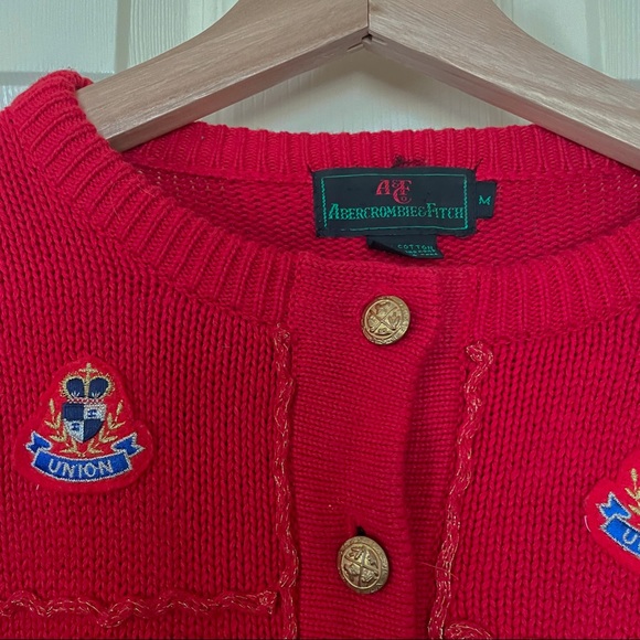 Vintage Abercrombie & Fitch, red patch cardigan - medium - Picture 5 of 8